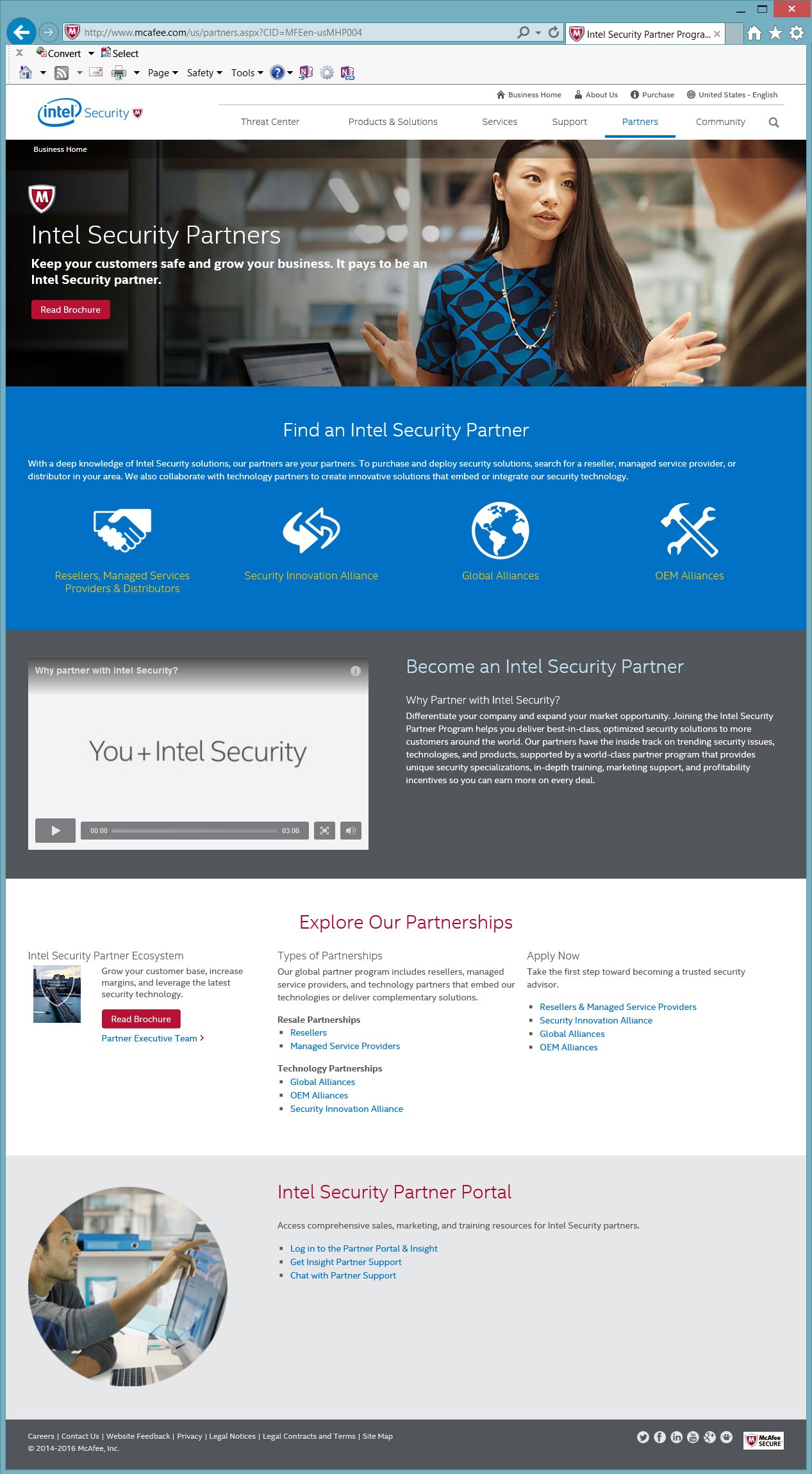 Intel Security Partners page