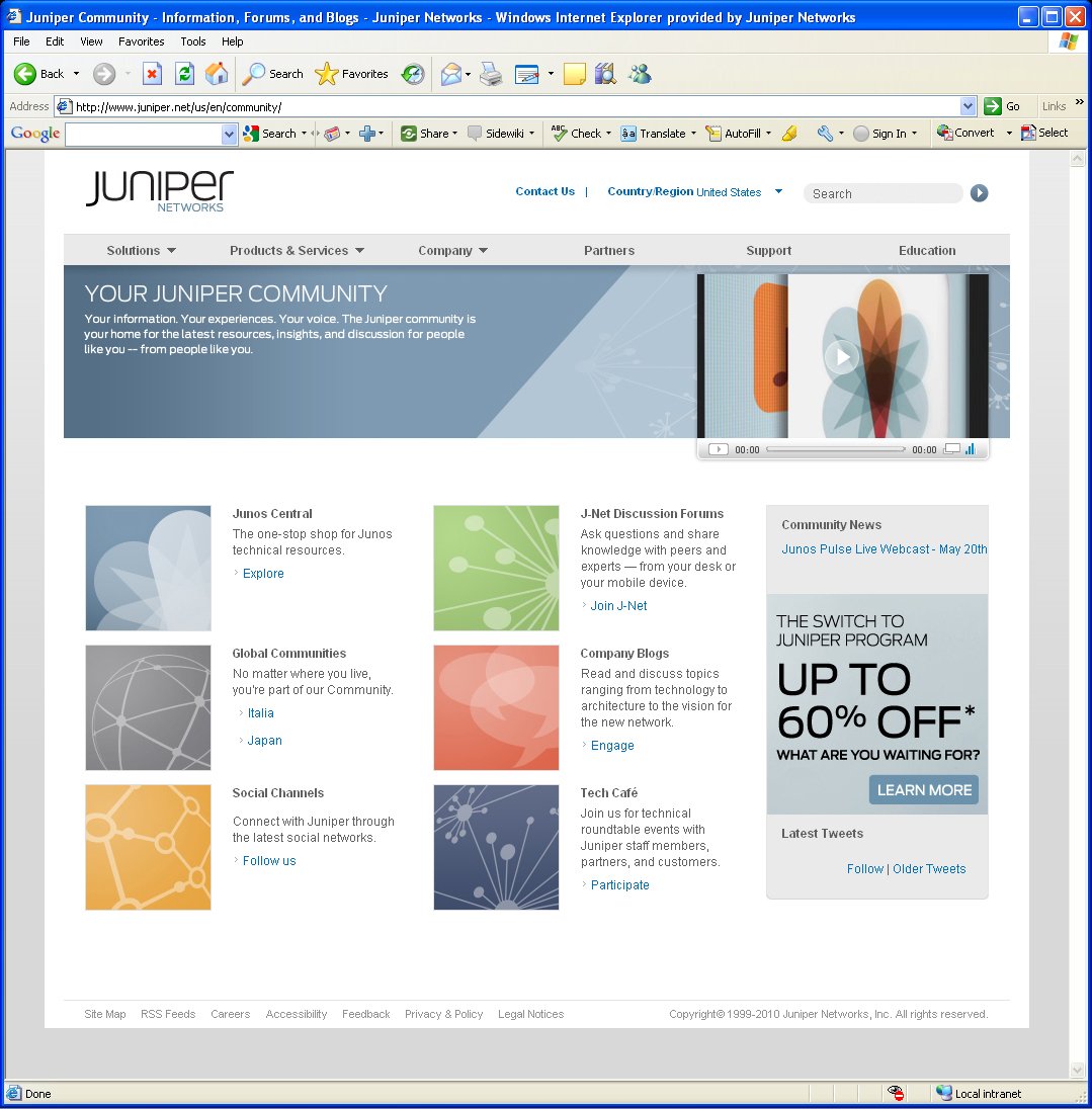 Juniper Networks community 2010