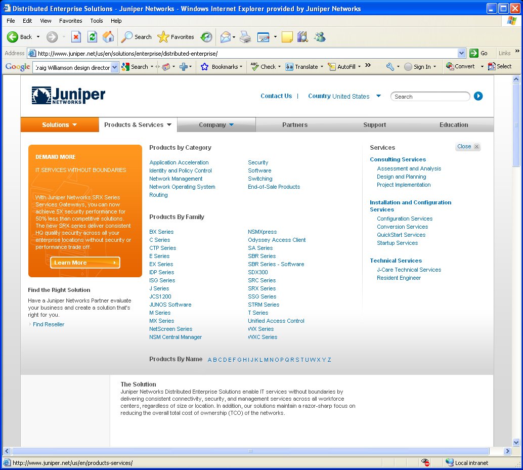 Juniper Networks flyouts 2009