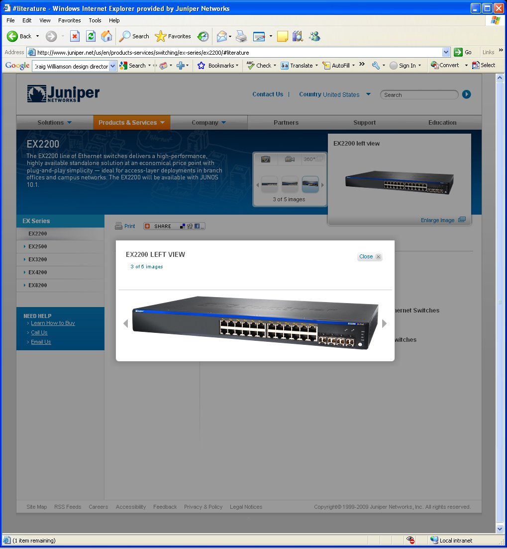 Juniper Networks hardware page 2009