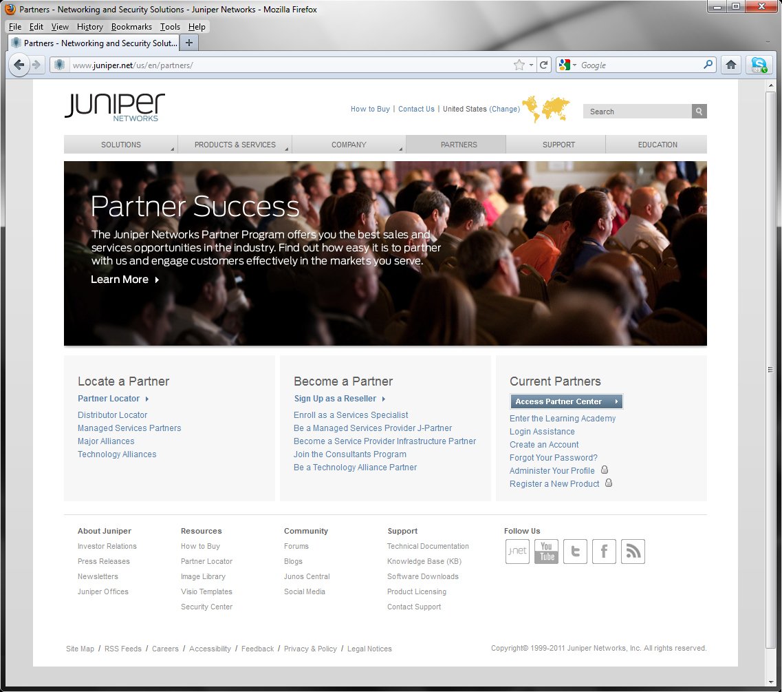 Juniper Networks partners page 2011