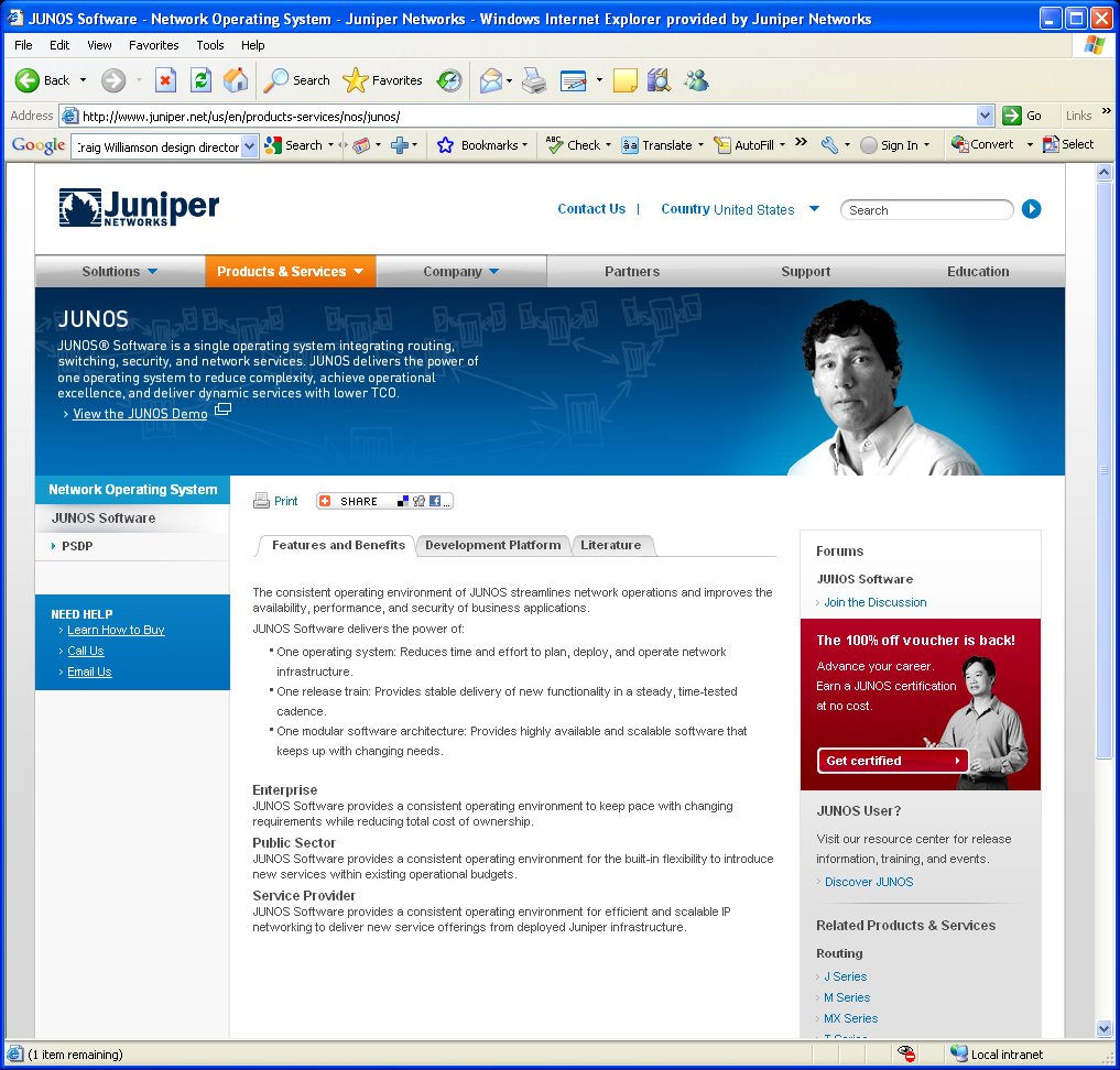 Juniper Networks software page 2009