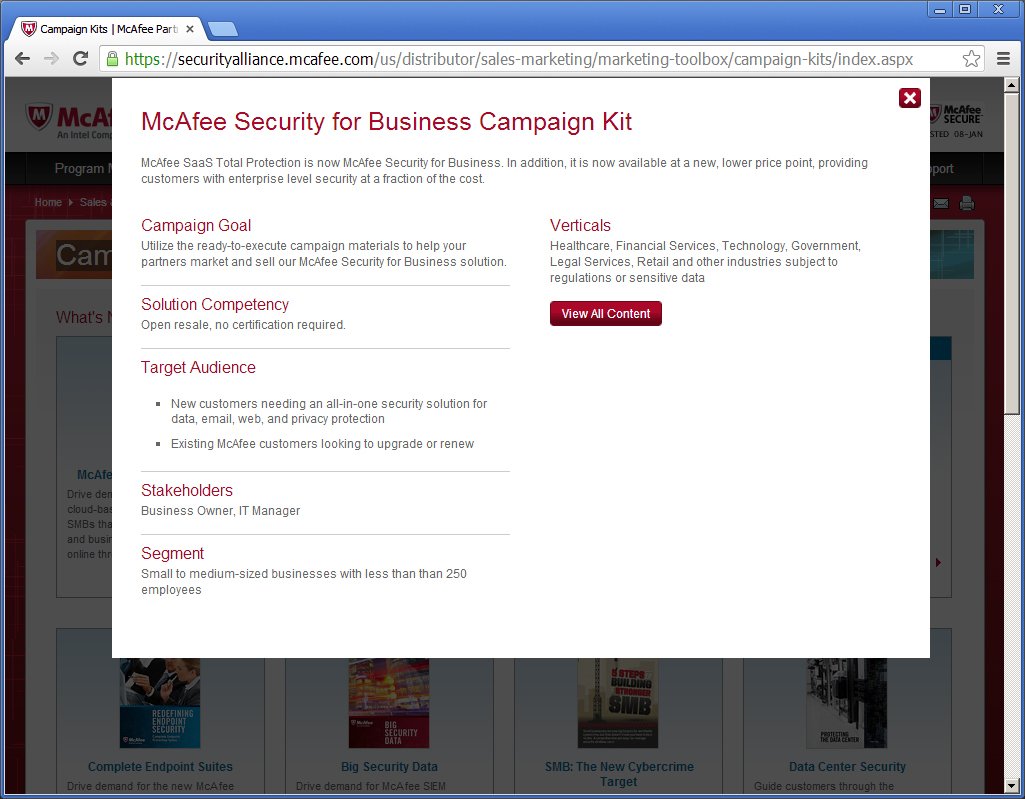 McAfee Partner Portal Campaign Kits LBox