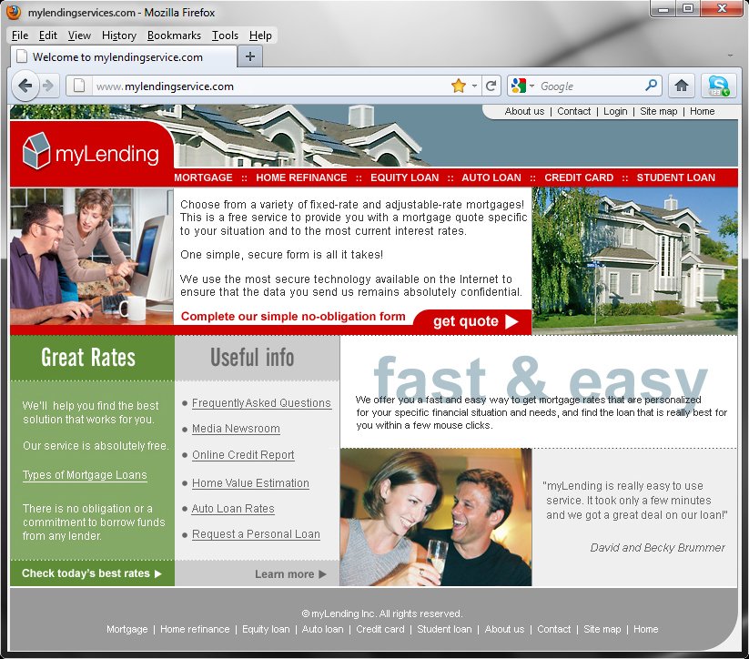 My Lending Service homepage