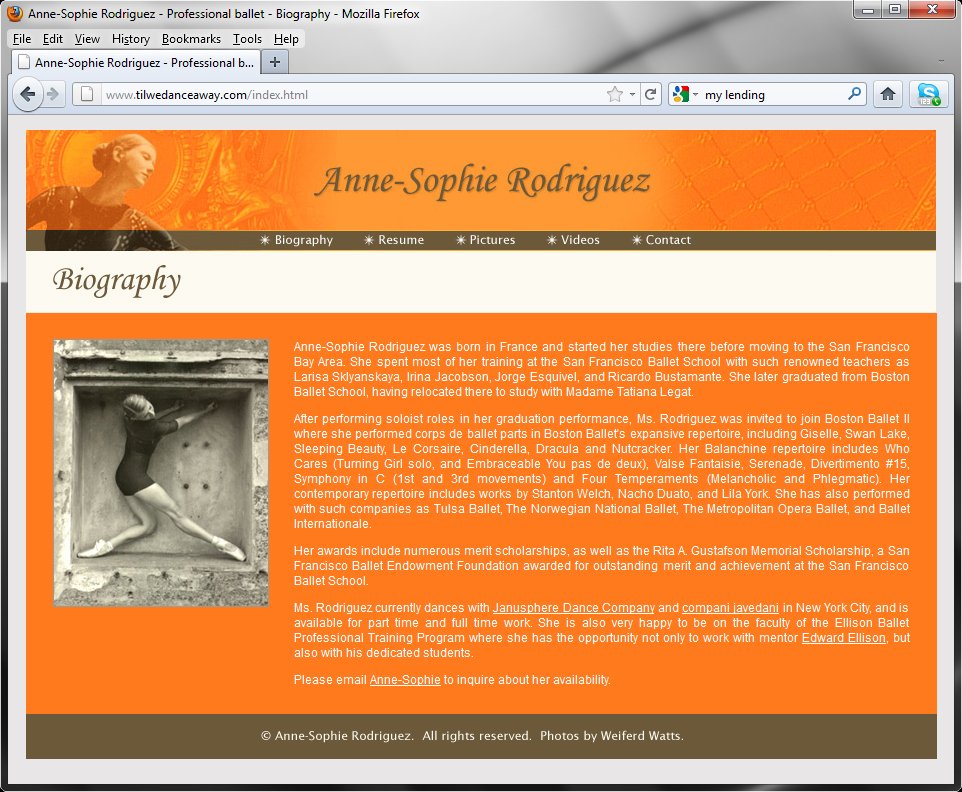 Ballerina Anne-Sophie Rodriguez homepage